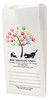 White Paper veterinary prescription bag with colorful paw print tree and pet silhouette design.