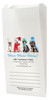 White Paper veterinary prescription bag with winter pet photo design. and warm wishes text.