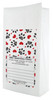 White paper veterinary prescription bag featuring veterinary prescription bags with red heart and paw print pattern design