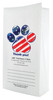 White paper veterinary prescription bag featuring veterinary prescription bags with patriotic paw print and Thank You design
