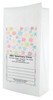 White paper veterinary prescription bag featuring veterinary prescription bags with colorful snowflakes and paw prints pattern