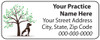  Veterinary label with tree, green leaves, and dog and cat silhouettes