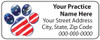  Veterinary label with red white and blue paw print