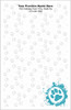 Half-size veterinary notepad with a gray all-over paw print pattern and a large blue paw print graphic in the lower right corner.

