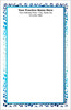 Half-size veterinary notepad featuring a blue paw print border surrounding a large central writing area with practice information centered at the top.

