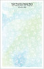 Half-size veterinary notepad with an all-over white paw print pattern on a light blue and green background and clinic information centered at the top.


