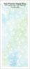 Tall veterinary notepad with a soft blue and green watercolor background featuring scattered white paw prints and practice information printed at the top.

