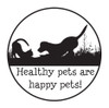 LRDC1 - 1" Clear Label with Black silhouettes of playful dog/cat "Healthy Pets are Happy Pets!" (LRDC1)