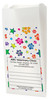 White Paper veterinary prescription bag with colorful stars and paw prints