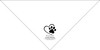 Large personalized pet bandana featuring a heart outline surrounding a paw print above the phrase "We love pets!" with customizable clinic name and contact information below.

