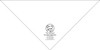 Large personalized pet bandana featuring a line-art dog and cat inside a circular border above the phrase "We love pets!" with custom clinic contact information below.

