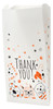White veterinary bag with “THANK YOU!” text, dog and cat illustrations, and orange and black paw prints