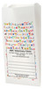 White Paper veterinary prescription bag with colorful Thank You pattern and paw prints.