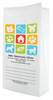 White paper veterinary prescription bag featuring veterinary prescription bags with colorful pet icon squares design