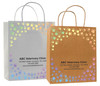 veterinary handled bag with gradient paw print border design