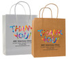 veterinary handled bag with vibrant geometric thank you design