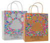veterinary handled bag with colorful dot paw print design