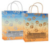 veterinary handled bag with gradient paw print pattern