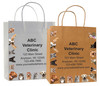 veterinary handled bag with playful dog and cat photo collage border