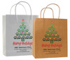 veterinary handled bag with paw print christmas tree happy holidays design