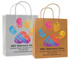 veterinary handled bag with vibrant textured paw print design