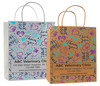veterinary handled bag with playful thank you hearts and paw print design