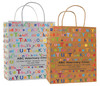 veterinary handled bag with colorful thank you typography and paw accents
