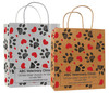 veterinary handled bag with heart and paw print pattern