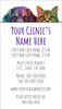 Veterinary business card featuring colorful dog and cat portraits with paint splash effects above purple clinic information on a vertical layout.

