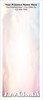 Tall veterinary notepad with white silhouettes of multiple companion animals along the bottom against a soft pastel background and practice information at the top.

