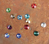 SCSAMPLE - Swarovski Crystal Gemstones  Sample Pack, 12 gems, 1 each of the 12 color of gemstones. For ClayPaws® Prints