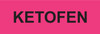 KETOFEN label with black uppercase text on a bright pink rectangular background

