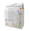 Wildflower memorial bag with floral border, green memorial quote, paw print accents, and colorful wildflowers along the sides and bottom.