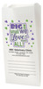 White Paper veterinary prescription bag with Big or Small We Love Them All design.