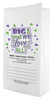 White paper veterinary prescription bag featuring veterinary prescription bags with bold Big or Small We Love Them All design and hearts