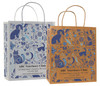 veterinary handled bag with whimsical dog and cat floral pattern