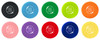 Personalized silicone flier with paw prints arranged around a circular border and centered veterinary clinic contact information.

