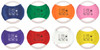 Pet face illustrations surrounding clinic information within a square imprint area on a colored rope flier with a white rope border.


