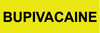 BUPIVACAINE label with black uppercase text on a bright yellow rectangular background

