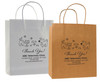 Paper bag with dog and cat design and “Thank You!” text with personalized clinic detail space.