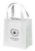 Non-woven tote bag with floral heart and paw print design.