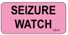 Pink veterinary cage sticker with bold black text "SEIZURE WATCH" and small CS-51 in corner