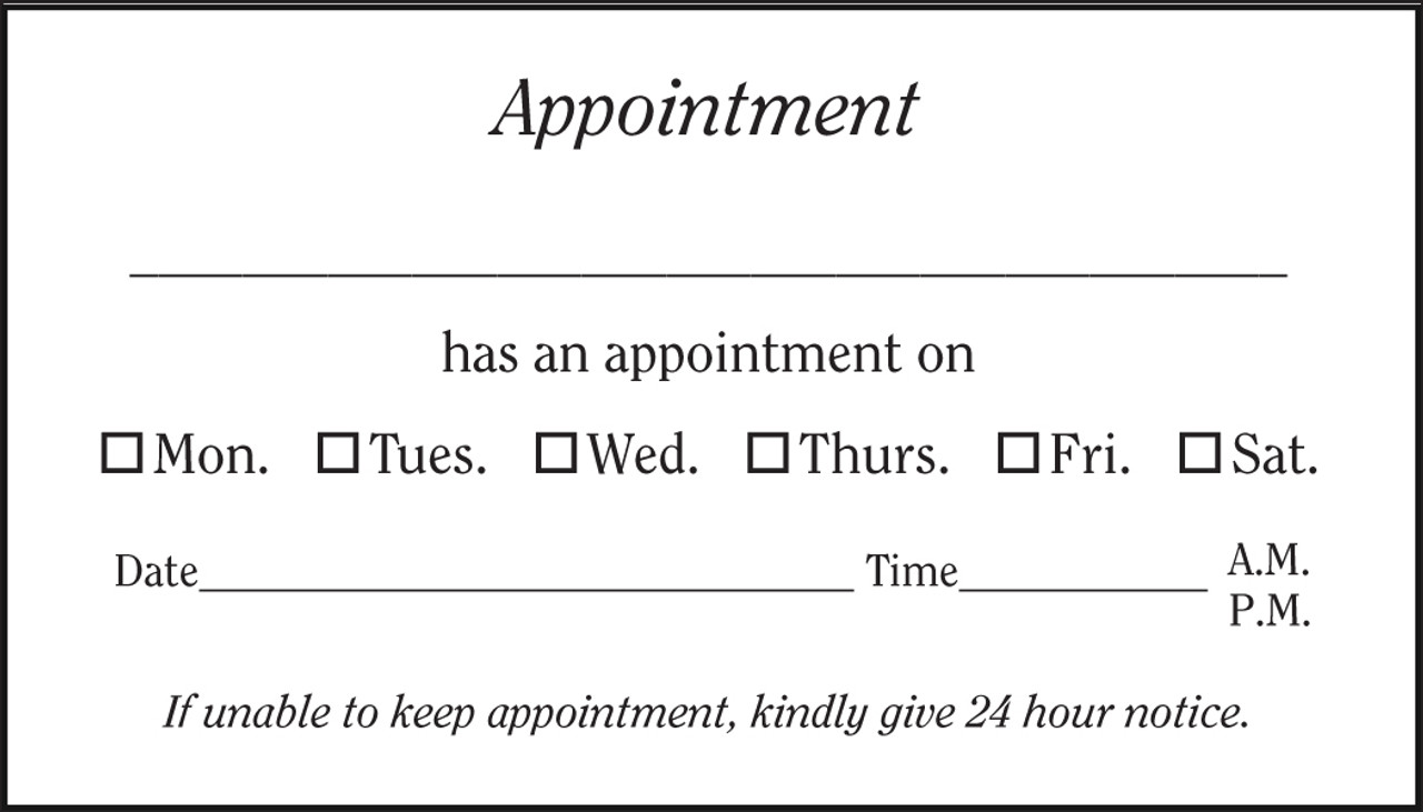 Optional appointment back Optional appointment back