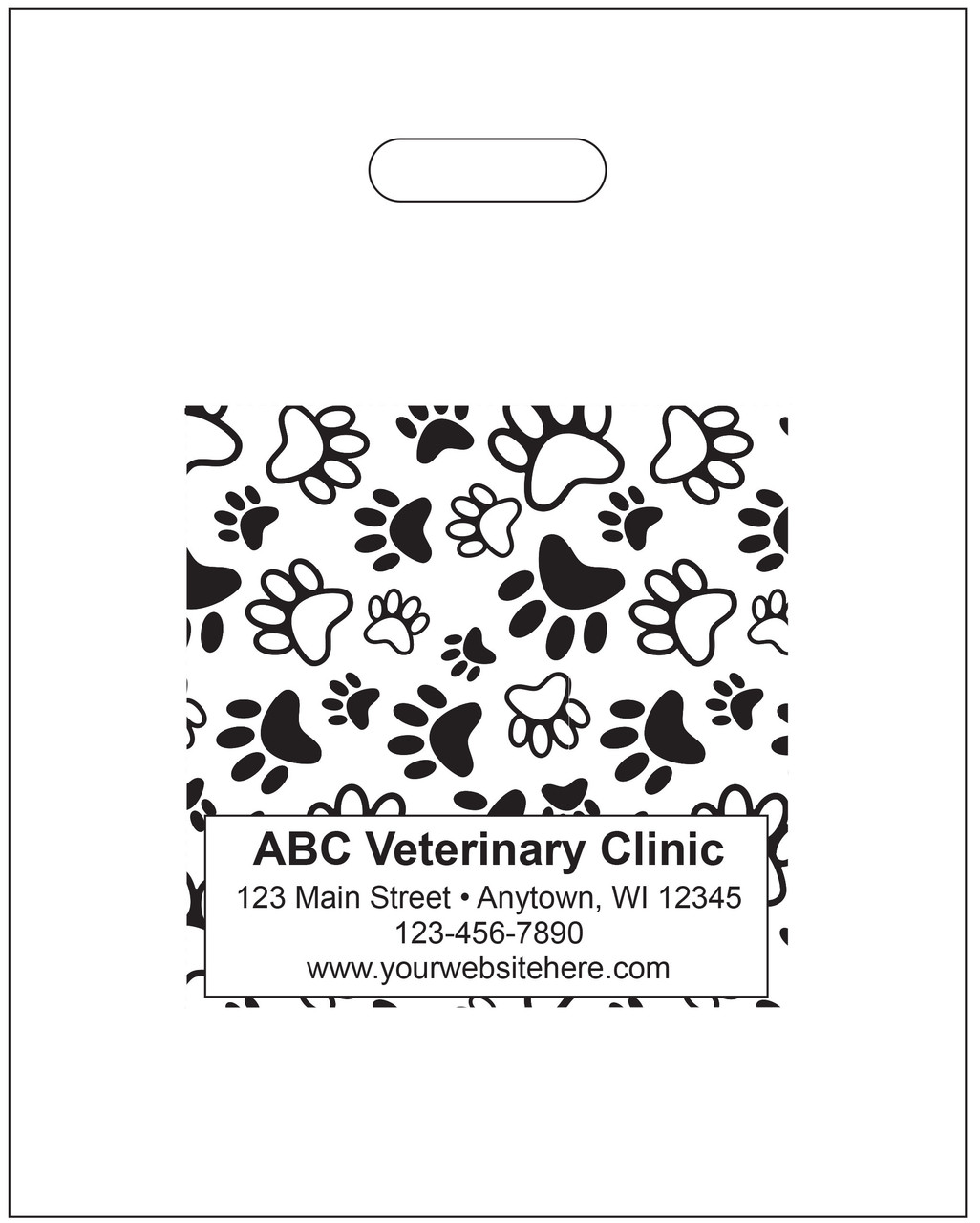 PTL11 - Personalized Plastic Tote Bag - 12" x 15"