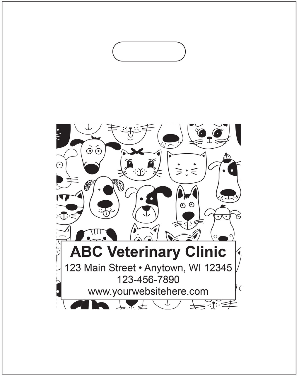 PTS14- Personalized Plastic Tote Bag - 9" x 12"