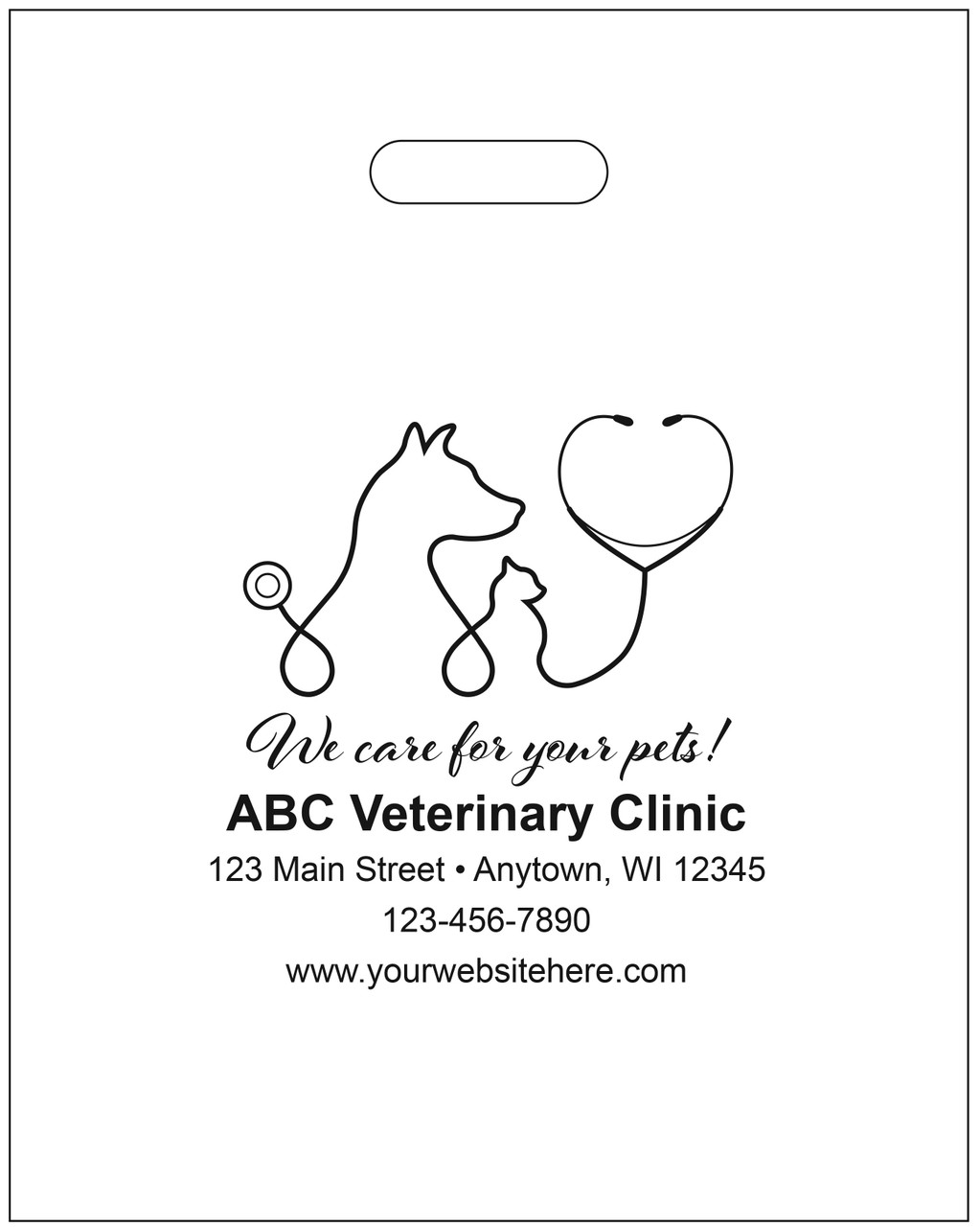 PTL17 - Personalized Plastic Tote Bag - 12" x 15" PTL17 - Personalized Plastic Tote Bag - 12" x 15"