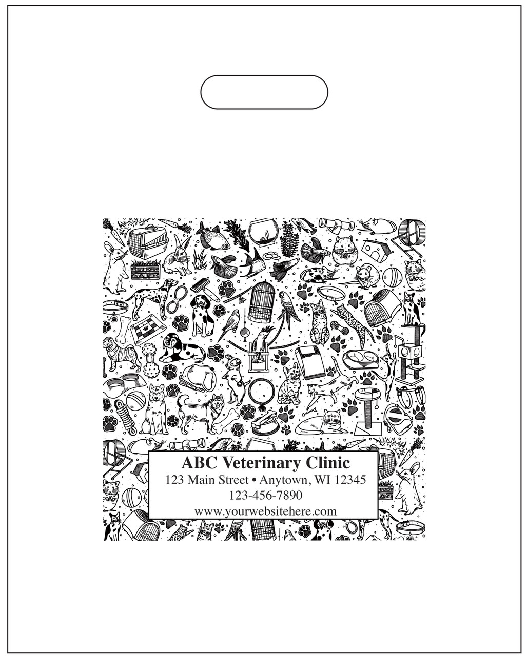 PTS40 - Personalized Plastic Tote Bag - 9 1/2" x 12" (Multiple Bag & Imprint Colors Available) PTS40 - Personalized Plastic Tote Bag - 9 1/2" x 12" (Multiple Bag & Imprint Colors Available)