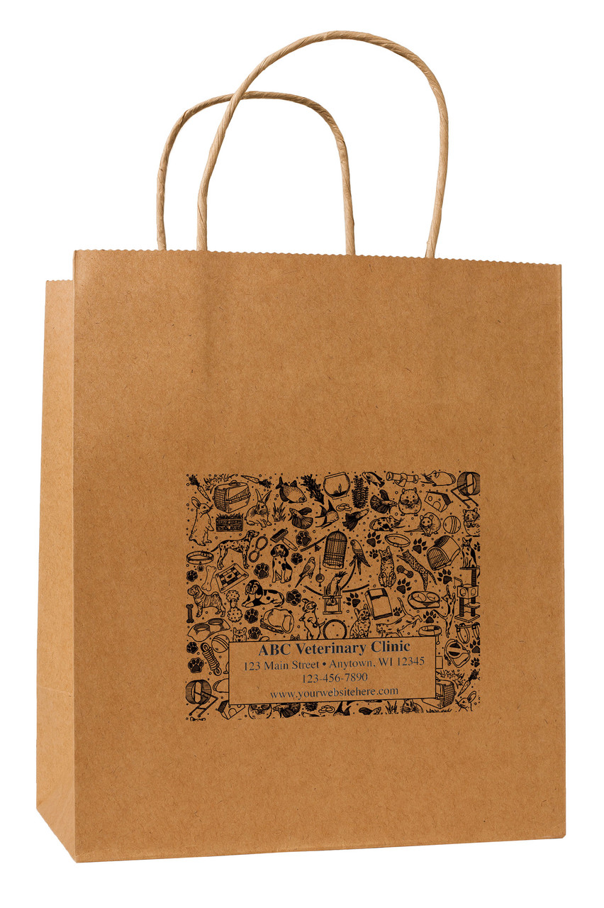 HSD40 - Personalized Handled Paper Bag (Multiple Imprint Colors Available)