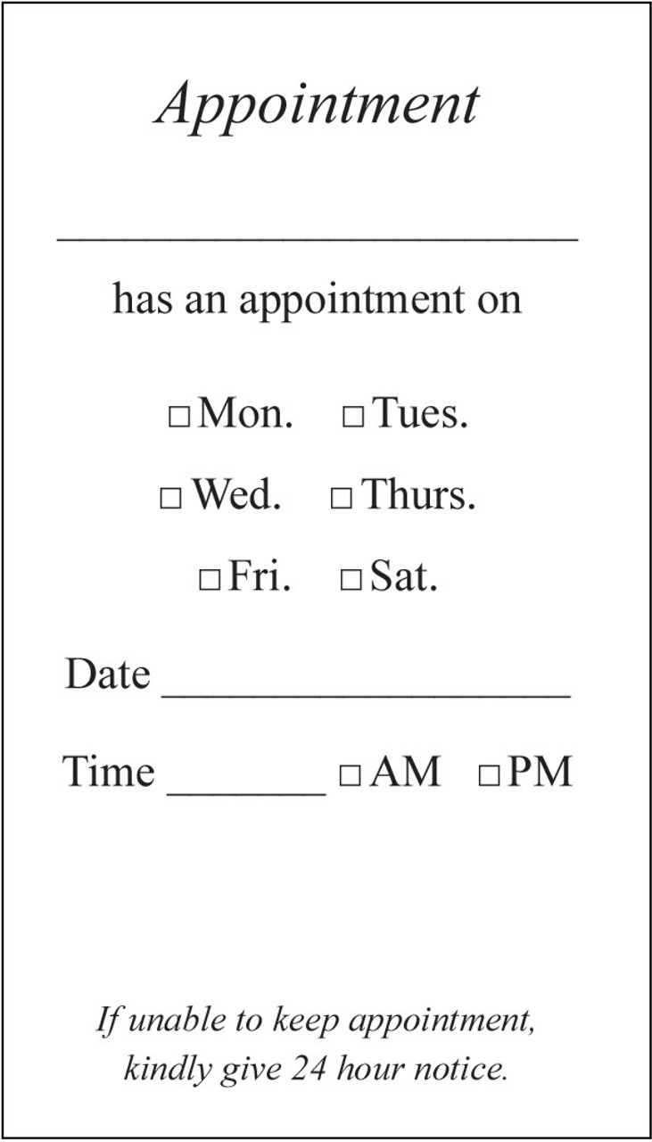 Appointment Back