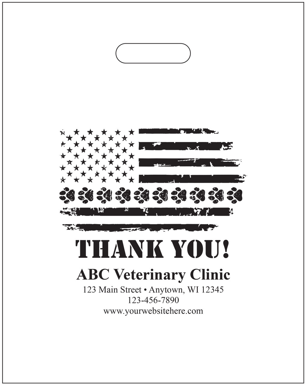 PTL65- Personalized Plastic Tote Bag - 12" x 15" (Multiple Bag &  Imprint Colors Available) PTL65- Personalized Plastic Tote Bag - 12" x 15" (Multiple Bag &  Imprint Colors Available)